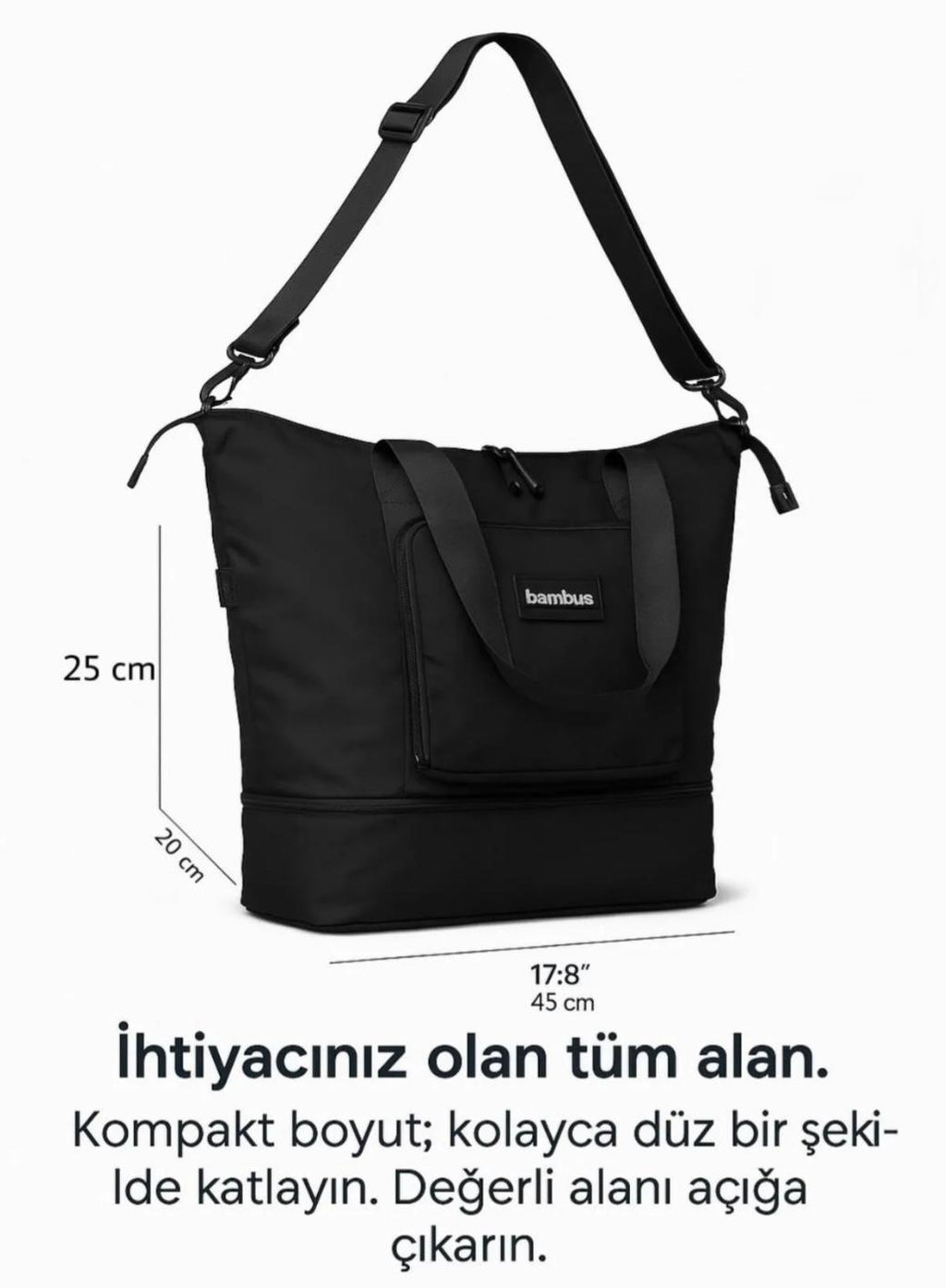 Genişleyebilen Ve Küçülebilen Körüklü Günlük-Seyahat-Gezi-Omuz Çantası